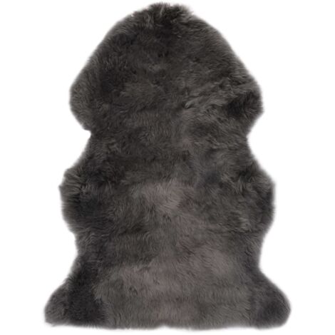 Tapis en peau de mouton 60 x 90 cm Tapis doux et moelleux Gris clair BZTE386462 (1/4)