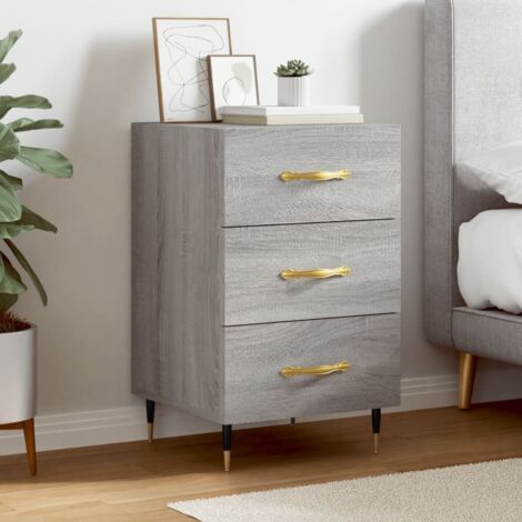 Table de chevet Table d'appoint Table de nuit pour Salon Chambre sonoma gris 40x40x66 cm bois d'ingénierie XRKJ931163 (1/5)