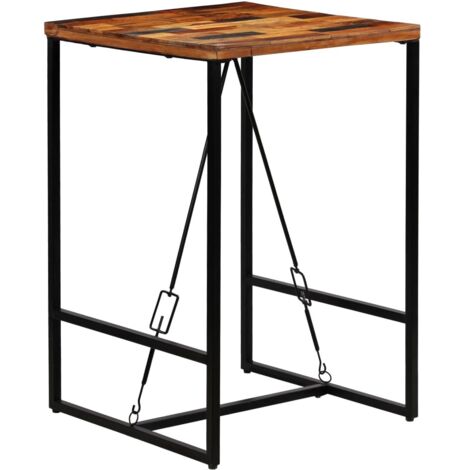 Table de bar  Table Haute Fine  Table de Cuisine Bois recyclé solide 70 x 70 x 106 cm BZTHBS232519 (1/5)