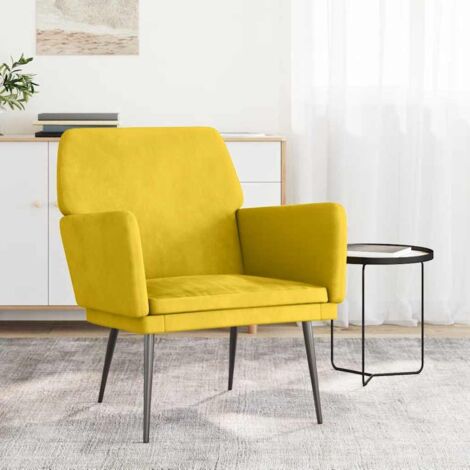 Fauteuil,Fauteuil Salon,Chaise Loisir et ReposSiège Jaune 62x79x79 cm Velours FNNF750165 (1/5)