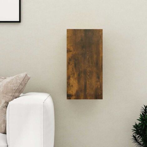 Meuble TV Banc TV Moderne Meuble de Rangement Chêne fumé 30,5x30x60 cm Bois d'ingénierie XHET80631 (1/5)