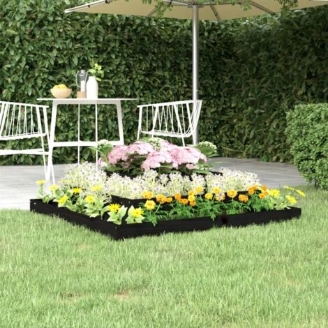 Jardinière Bac à fleurs Pot de fleurs Noir 110x110x27 cm Bois massif de pin BVDXN782532 (1/5)
