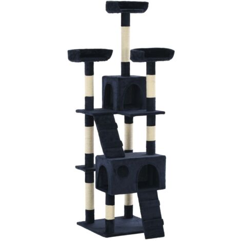 Arbre à chat Maison pour chat Arbre à Grimper avec griffoirs en sisal 170 cm Bleu XRJR181822 (1/5)