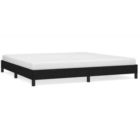 Lit Adulte magnifique - Cadre de lit pour Chambre,Matériau durable Noir 200x200 cm Tissu -95418 (1/5)