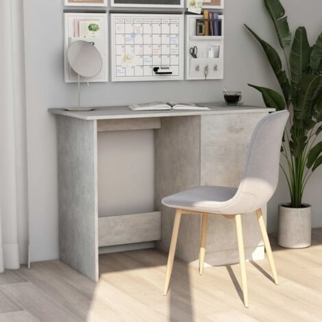 Bureau Table de travail Bureau d'ordinateur Gris béton 100 x 50 x 76 cm Aggloméré BZRNR358272 (1/5)