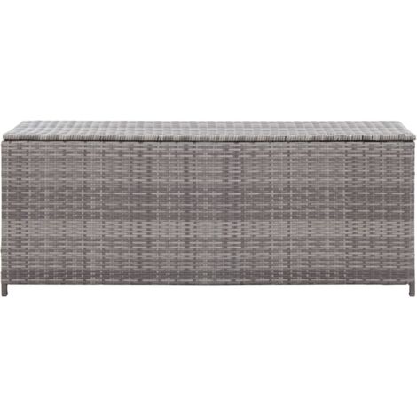 INLIFE Boîte de rangement de jardin Gris 120x50x60 cm Résine tressée (1/5)
