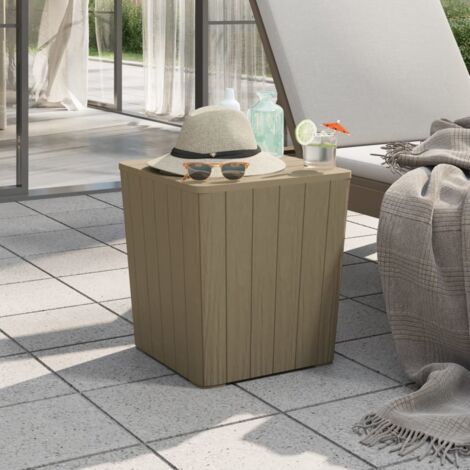 Table de jardin Table de patio Table d'extérieur avec couvercle amovible marron polypropylène BZTHBS626721 (1/5)