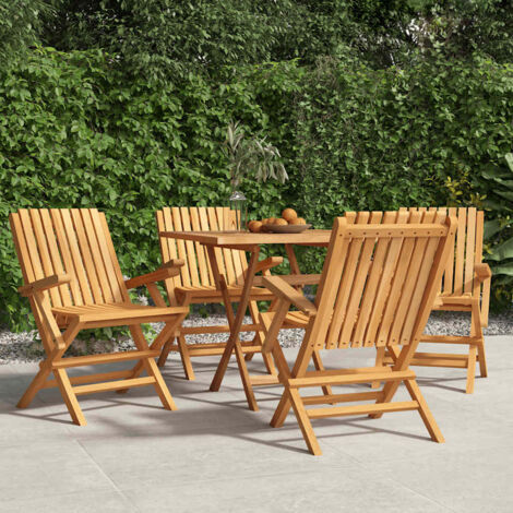 4 pcs Chaises de jardin pliantes  Siège de Terrasse  Fauteuil de jardin 61x67x90 cm bois massif teck DHNET2094296 (1/5)