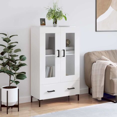 Buffet haut Bahut haut Meuble de Rangement pour Salon, Salle à Manger, Cuisine blanc 69,5x31x115 cm bois d'ingénierie XZZ920787 (1/5)