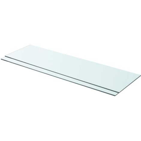 Lot de 2 Panneaux d'étagère  Étagère de Rangement Verre Transparent 90 x 25 cm MCYMH888211 (1/3)
