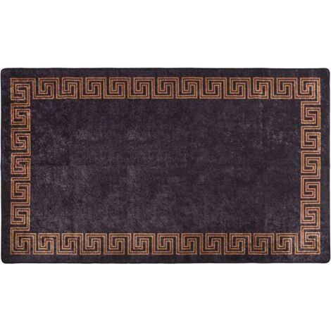 Tapis lavable antidérapant,Tapis de Salon,Cuisine,Bureau,Tapis de porte 190x300 cm Noir et doré DVNEI697353 (1/5)