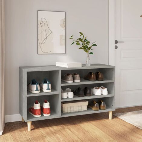 Armoire à chaussures Meuble à chaussures Étagère de rangement Gris béton 102x36x60 cm Bois d'ingénierie RTJEX800657 (1/5)