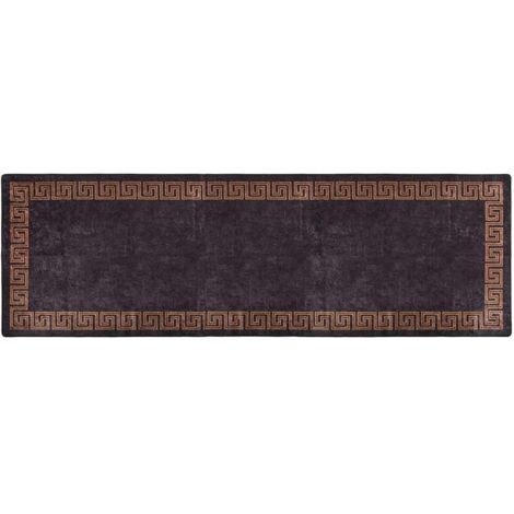 Tapis lavable antidérapant,Tapis de Salon,Cuisine,Bureau,Tapis de porte 80x300 cm Noir et doré DVNEI671724 (1/5)