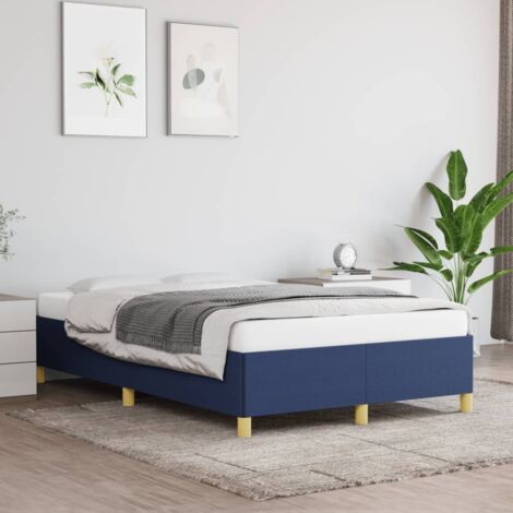 Lit adulte Cadre de lit Facile à monter pour Adultes, Adolescents, Enfants Bleu 120 x 200 cm Tissu BNDET8596088 (1/5)