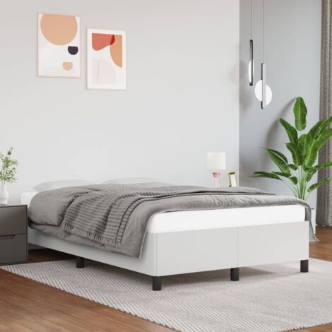 Lit adulte - Cadre de lit pour Adultes, Enfants Blanc 120x200 cm Similicuir -53020 (1/5)