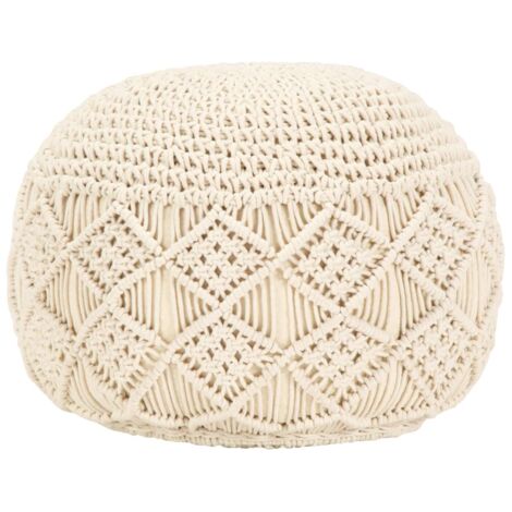 Pouf fait à la Poufs,Tabouret basse,Repose-pieds en macramé 45 x 30 cm Coton CNENE860461 (1/3)