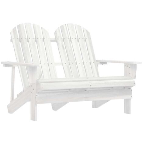 2 places Chaise de jardin Siège de Terrasse Fauteuil de jardin Adirondack Bois de sapin massif Blanc DHNET3364699 (1/5)