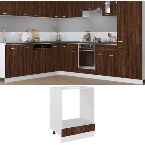 Armoire à four Armoire à étagères Meuble de cuisson Chêne marron 60x46x81,5 cm Bois d'ingénierie RTJEX182491 (1/5)