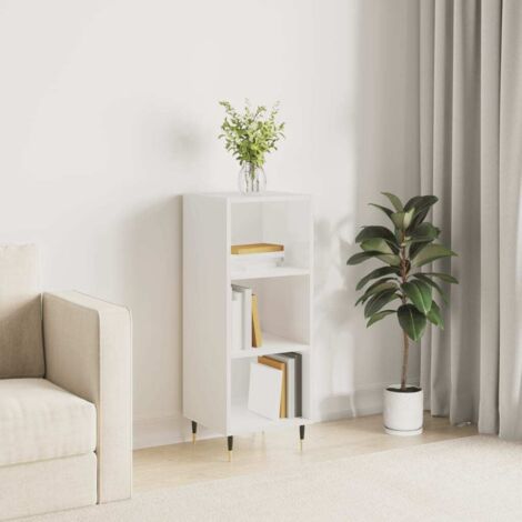 Buffet，Bahut，Meuble de Rangement pour Salon, Salle à Manger, Cuisine blanc brillant 34,5x32,5x90 cm bois d'ingénierie XZZ118414 (1/5)