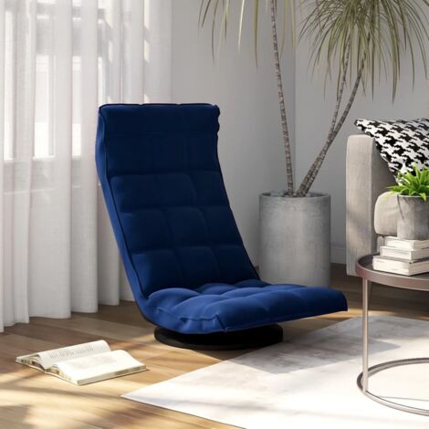 Chaise de sol pivotante Fauteuil de Bureau, Salon Bleu Velours BSRHS370591 (1/5)