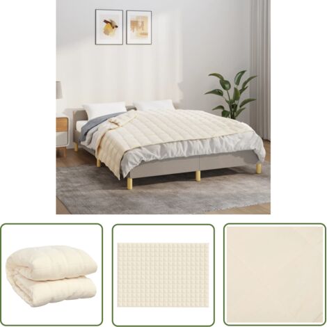 The Living Store Couverture lestée Crème clair 138x200 cm 10 kg Tissu - Couverture Lestée - Couverture Poids - Literie - Sommeil Réparateur - Relaxation (1/5)