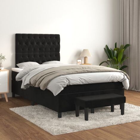 Lit à sommier tapissier avec matelas,Lit Adulte,Meuble de Chambre à Coucher Noir 120x200 cm Velours XZZ895863 (1/5)