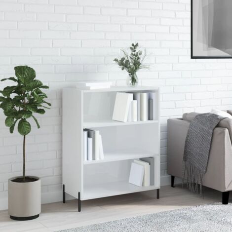 Armoire à étagères Armoire de rangement Meuble/Bibliothèque à étagères blanc brillant 69,5x32,5x90 cm RTJEX606065 (1/5)