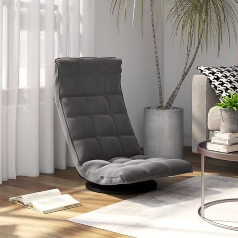 Chaise de sol pivotante  Fauteuil de Bureau, Salon Gris foncé Velours BSRHS697442 (1/5)