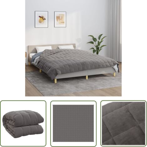The Living Store Couverture lestée Gris 200x225 cm 9 kg Tissu - Couverture Lestée - Couverture Poids - Literie - Sommeil Profond - Relaxation (1/5)