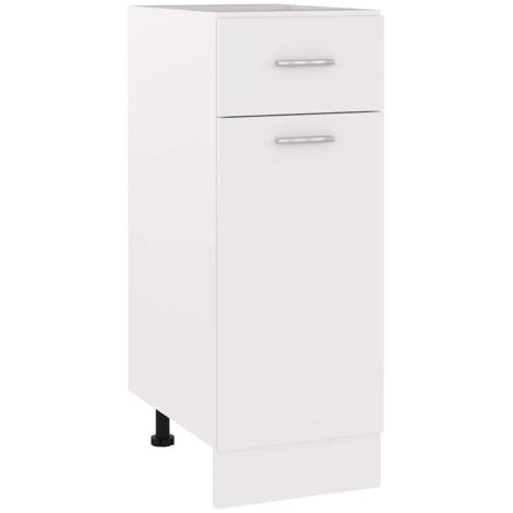Armoire de plancher Elément bas de cuisine Placard de sol Buffet bas à tiroir Blanc 30x46x81,5 cm Aggloméré RTJEX788360
