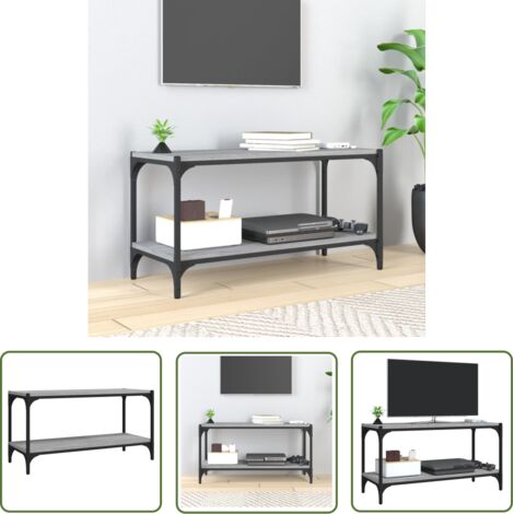 Furniture Limited - Meuble TV Sonoma gris 80x33x41 cm Bois (1/5)