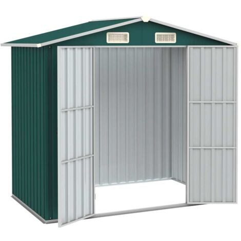 Hut de jardin en acier galvanisé 205x129x183 cm diverses couleurs Abri de jardin Vert 205x129x183 cm Acier galvanisé Couleur : Vert (1/5)