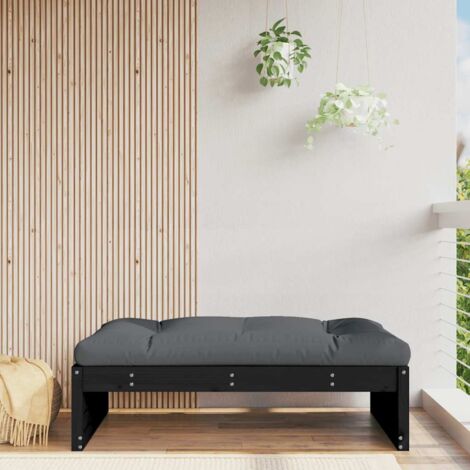 Repose-pied,Tabouret de pied,Pouf de jardin 120x80 cm noir bois de pin massif CNENE907848 (1/5)
