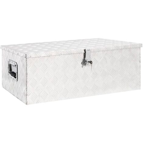 Boîte de rangement Argenté 90x47x33,5 cm Aluminium - The Living Store (1/5)