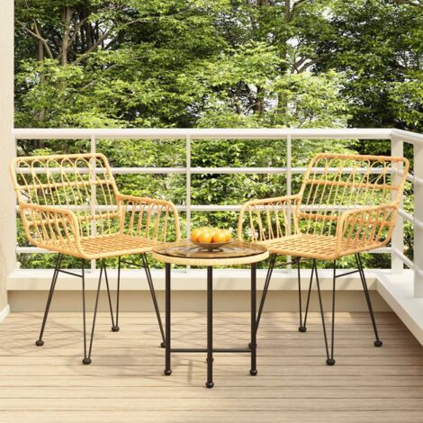 3 pcs Ensemble de salle à manger de jardin  Salon de jardin  Mobilier de salle à manger Résine tressée RJTRX489211 (1/5)
