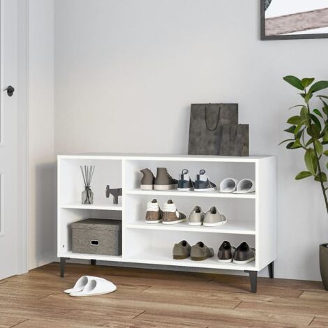 Armoire à chaussures  Meuble à chaussures  Étagère de rangement Blanc 102x36x60 cm Bois d'ingénierie RTJEX831592 (1/5)