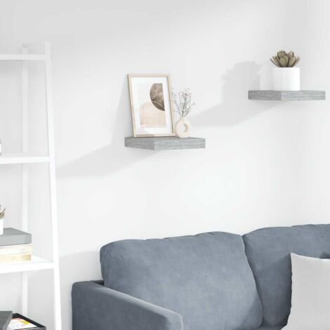 Étagère murale flottante Étagère suspendue Gris béton 23x23,5x3,8 cm MDF VSGS559279 (1/5)