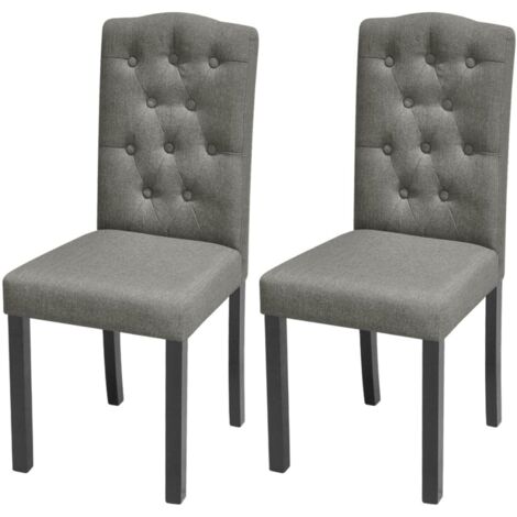 Lot de 2 Chaises de salle à manger - Chaises à manger - Chaise de Bureau, Salon et de Cuisine gris tissu BSRHS974934 (1/5)