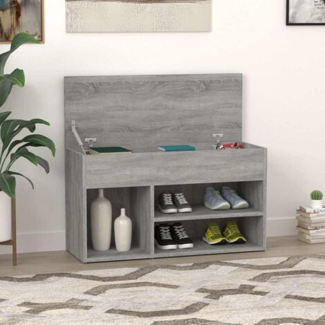 Banc à chaussures,Meuble d’entrée,Banc d'entrée Sonoma gris 80x30x45 cm Bois d'ingénierie VDVM895488 (1/5)