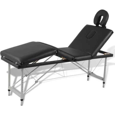 Table de massage pliable,Lit de Massage, Lit Cosmétique Pliante Noir 4 zones avec cadre en aluminium CNEI876211 (1/5)