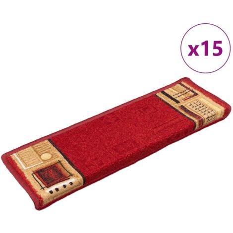 Tapis d'escalier autocollants 15 pcs,Marchettes d'escalier,Protections d'escalier 65x21x4 cm Rouge DVNEI735509 (1/5)