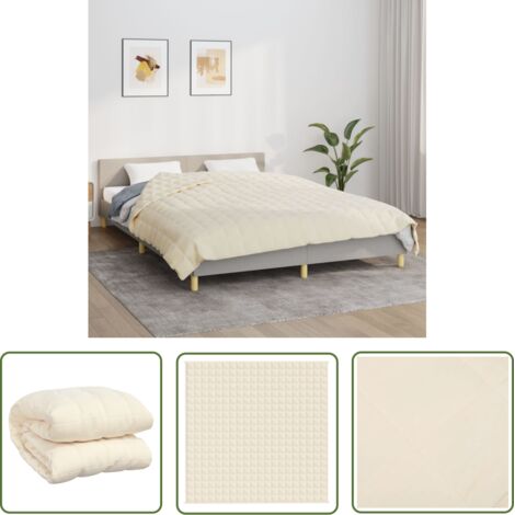 The Living Store Couverture lestée Crème clair 200x200 cm 9 kg Tissu - Couverture Lestée - Couverture Poids - Literie - Sommeil Réparateur - Relaxation (1/5)