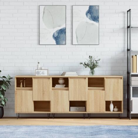 Lot de 3 Buffets,Bahut,Meuble de Rangement,Buffet de cuisine Chêne sonoma Bois d'ingénierie CIV560179 (1/5)