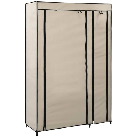 Garde-robe,Armoire de Rangement,Étagères Vêtements pliable Crème 110x45x175 cm Tissu VDVM257518 (1/5)