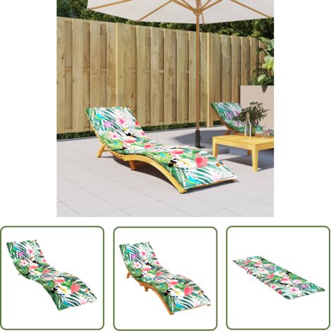 The Living Store Coussin de chaise longue multicolore tissu oxford - Coussin De Chaise Longue - Coussin D'extérieur - Coussin Décoratif - Coussin Multicolores - Tissus Oxford