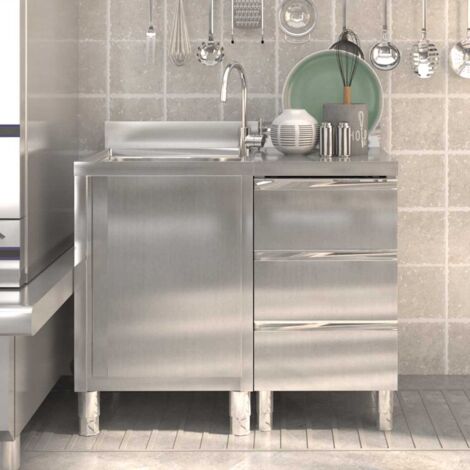 Armoires de cuisine commerciale 2 pcs Armoire de rangement Acier inoxydable RTJEX342862 (1/5)