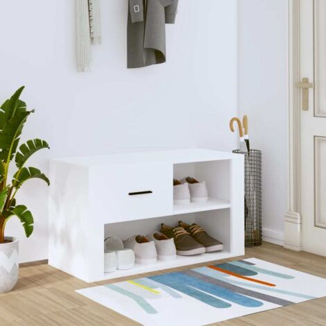 Armoire à chaussures Meuble à chaussures Étagère de rangement Blanc 80x35x45 cm Bois d'ingénierie RTJEX117485 (1/5)