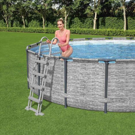 Échelle de piscine,Échelle de Sécurité pour Piscine,Escalier de piscine à 4 marches Flowclear 122 cm CNEI361116 (1/5)