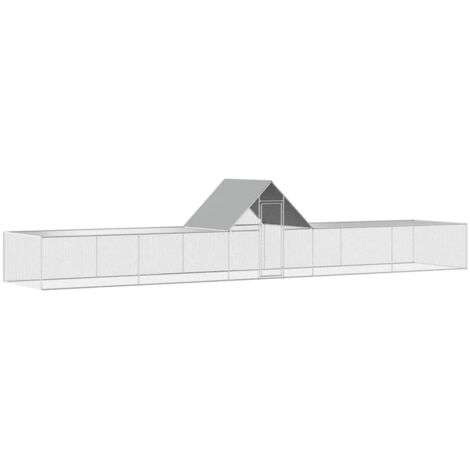 Poulailler,Enclos à poules,Cage pour Animaux 10 x 2 x 2 m Acier galvanisé DGBDF520675 (1/5)