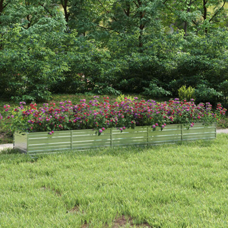 Lit surélevé de jardin,Jardinière,Pot de Fleurs 400x80x45 cm Acier galvanisé Argenté XZZZ524895 (1/5)